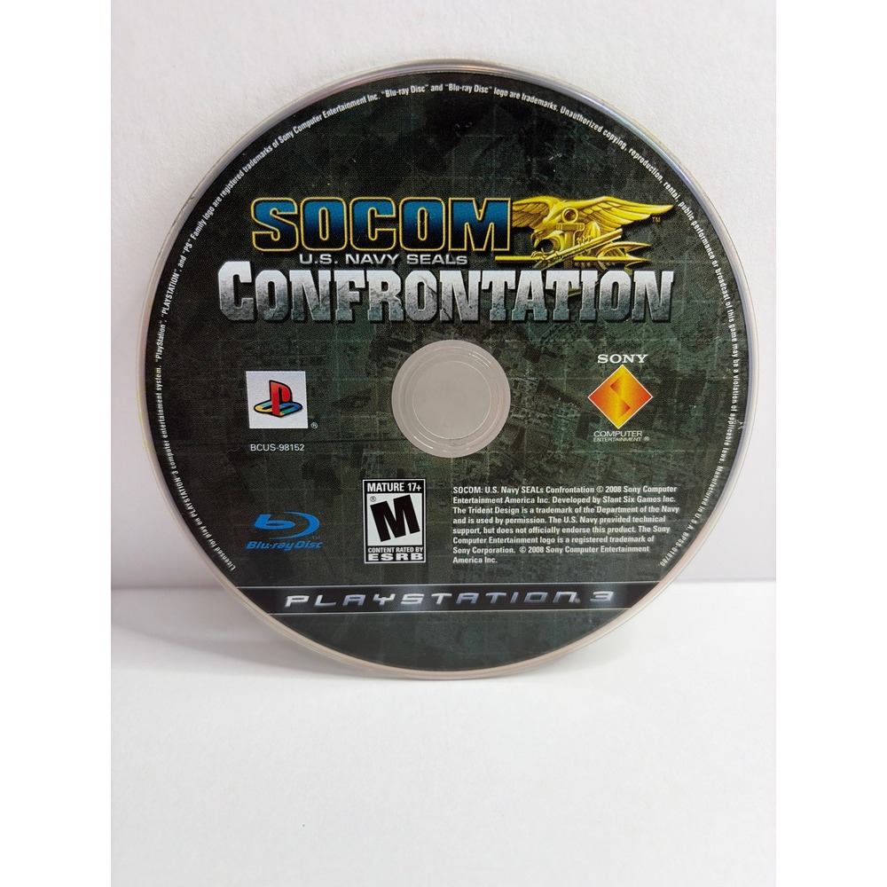 SOCOM US Navy Seals Confrontation Sony PS3 PlayStation 3 Game Disc BCUS-98152